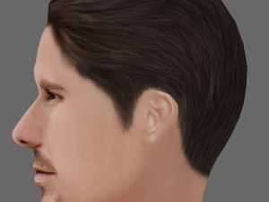 Christian Bale Head - Low poly head for game 3D Model