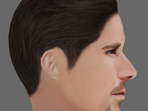 Christian Bale Head - Low poly head for game 3D Model