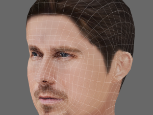 Christian Bale Head - Low poly head for game 3D Model