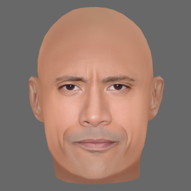 Dwayne Johnson Head - Low poly head for game Model 3D .c4d .max .obj .3ds .fbx .stl .blend 