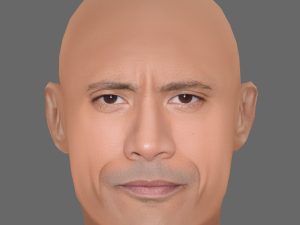 Dwayne Johnson Head - Low poly head for game Modelo 3D