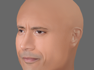 Dwayne Johnson Head - Low poly head for game Model 3D