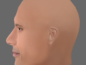 Dwayne Johnson Head - Low poly head for game Model 3D