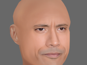 Dwayne Johnson Head - Low poly head for game Model 3D