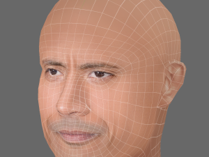 Dwayne Johnson Head - Low poly head for game Model 3D