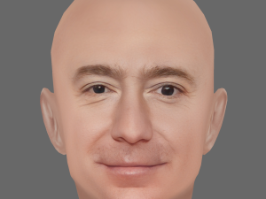 Jeff Bezos Head - Low poly head for game Modèle 3D