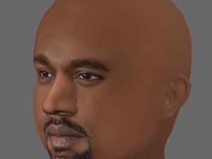 Kanye West Head - Low poly head for game 3D Model