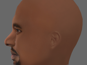 Kanye West Head - Low poly head for game 3D Model