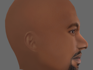 Kanye West Head - Low poly head for game 3D Model