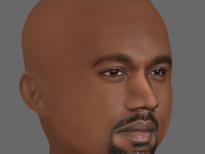 Kanye West Head - Low poly head for game 3D Model