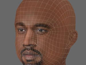 Kanye West Head - Low poly head for game 3D Model
