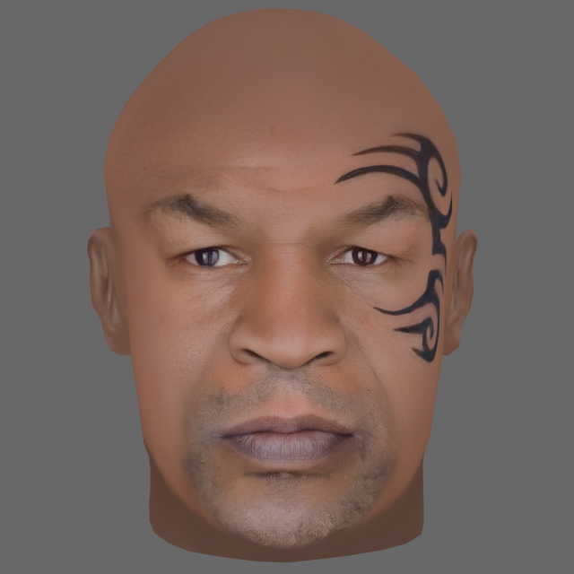 Mike Tyson Head - Low poly head for game 3D Model .c4d .max .obj .3ds .fbx .stl .blend 