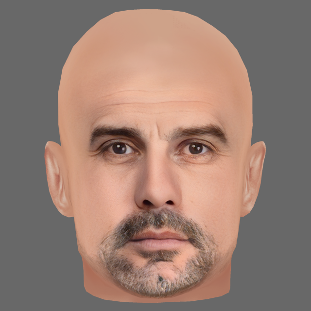 Pep Guardiola Head - Low poly head for game Modèle 3D .c4d .max .obj .3ds .fbx .stl .blend 