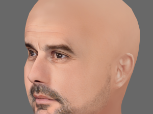 Pep Guardiola Head - Low poly head for game Modèle 3D