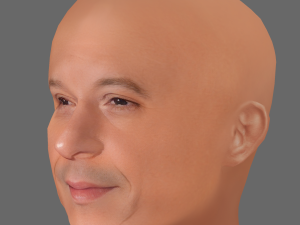 Vin Diesel Head - Low poly head for game Modelo 3D