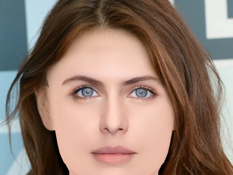 Alexandra Daddario Head - No Hair - Low poly head for game 3D Model