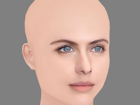 Alexandra Daddario Head - No Hair - Low poly head for game 3D Model