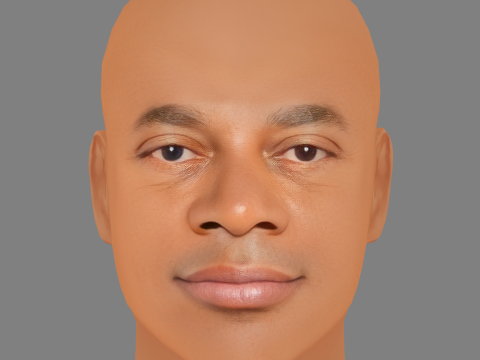 Alonzo Bodden Head - Low poly head for game Modello 3D
