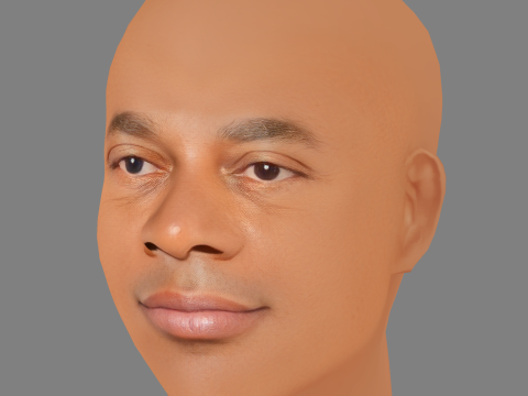 Alonzo Bodden Head - Low poly head for game 3Dモデル