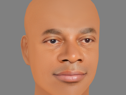 Alonzo Bodden Head - Low poly head for game 3Dモデル