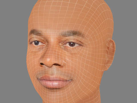 Alonzo Bodden Head - Low poly head for game 3Dモデル