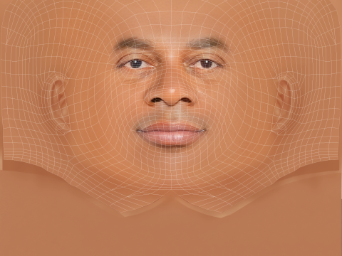 Alonzo Bodden Head - Low poly head for game 3Dモデル