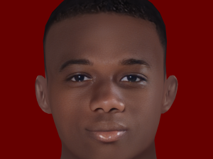 Amad Diallo Head - Low poly head for game 3D Модель