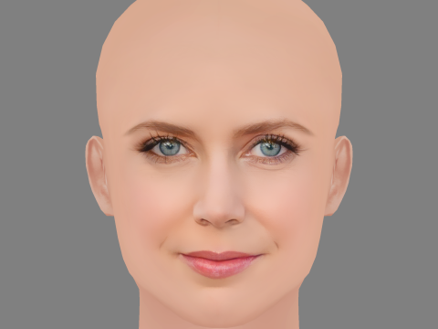 Amy Adams Head - No Hair - Low poly head for game 3D Модель