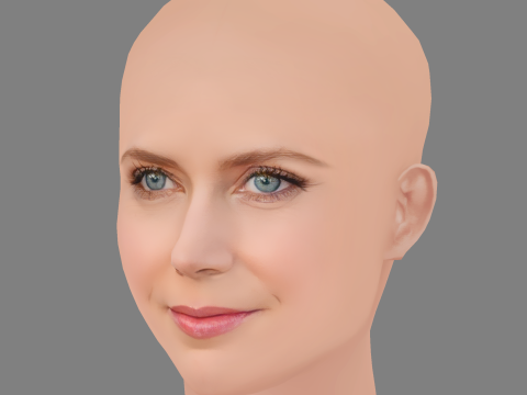 Amy Adams Head - No Hair - Low poly head for game 3D Модель