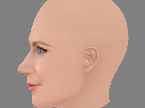 Amy Adams Head - No Hair - Low poly head for game 3D Модель