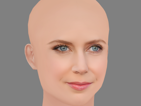 Amy Adams Head - No Hair - Low poly head for game 3D Модель