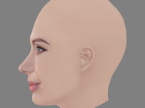 Angelina Jolie Head - No Hair - Low poly head for game Modelo 3D