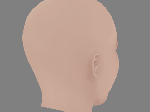 Angelina Jolie Head - No Hair - Low poly head for game Modelo 3D