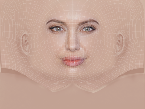 Angelina Jolie Head - No Hair - Low poly head for game Modelo 3D