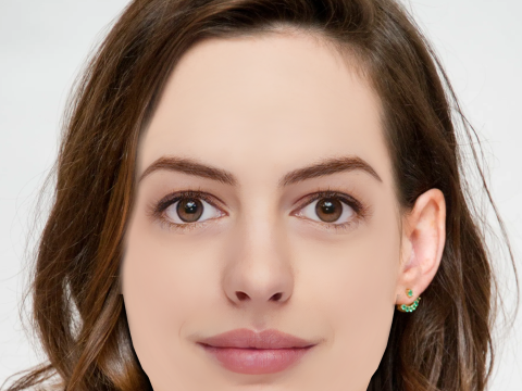 Anne Hathaway Head - No Hair - Low poly head for game 3D Model