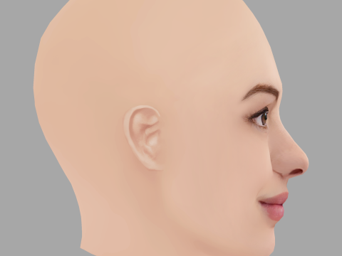 Anne Hathaway Head - No Hair - Low poly head for game Modelo 3D
