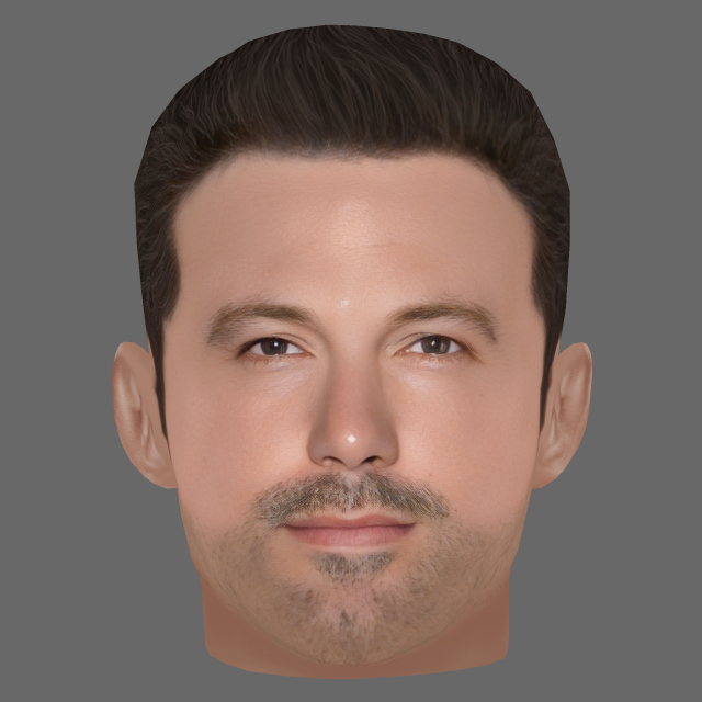 Ben Affleck Head - Low poly head for game 3D Модель .c4d .max .obj .3ds .fbx .stl .blend 