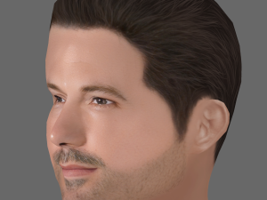 Ben Affleck Head - Low poly head for game 3D Модель