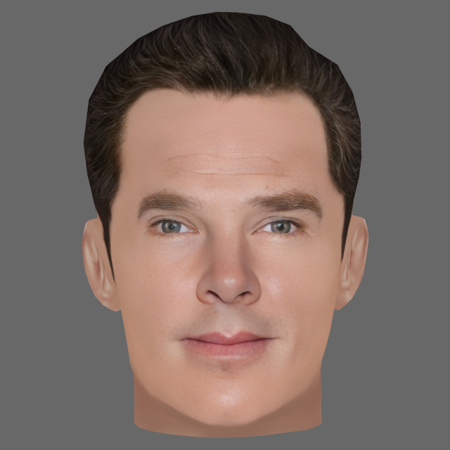 Benedict Cumberbatch Head - Low poly head for game 3D Model .c4d .max .obj .3ds .fbx .stl .blend 