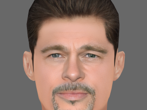 Brad Pitt Head - Low poly head for game 3D Model