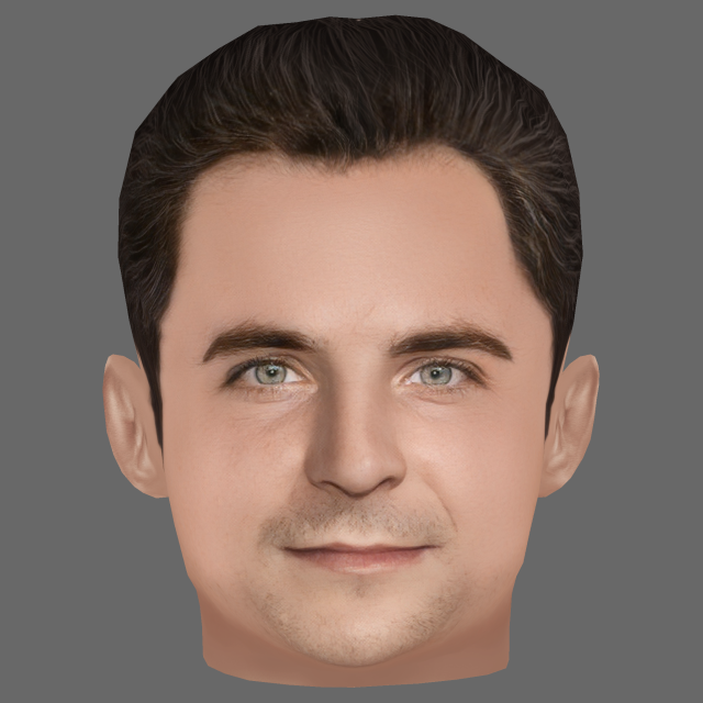 Bradley Cooper Head - Low poly head for game 3D 模型 .c4d .max .obj .3ds .fbx .stl .blend 