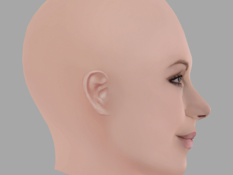 Charlize Theron Head - No Hair - Low poly head for game Modello 3D