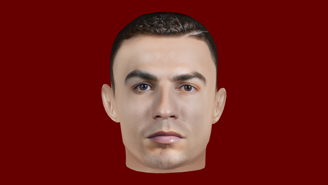 Cristiano Ronaldo Head - Low poly head for game 3D Model .c4d .max .obj .3ds .fbx .stl .blend 