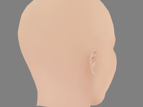 Emma Roberts Head - No Hair - Low poly head for game Modelo 3D