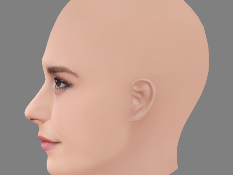 Emma Watson Head - No Hair - Low poly head for game 3D Модель