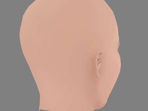 Emma Watson Head - No Hair - Low poly head for game 3D Модель