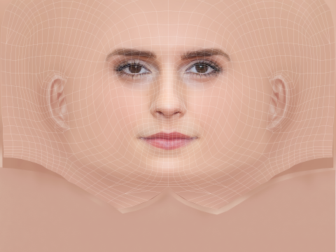 Emma Watson Head - No Hair - Low poly head for game 3D Модель