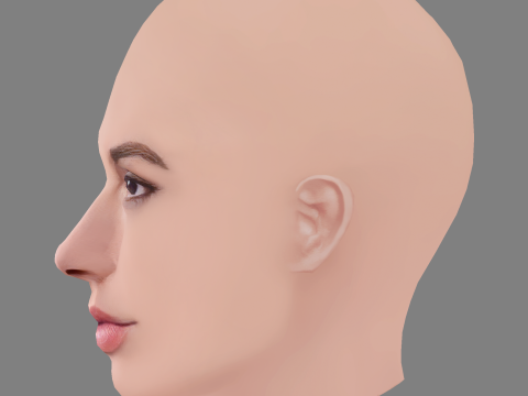 Gal Gadot Head - No Hair - Low poly head for game 3D Model