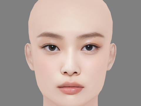 Jennie Blackpink Head - No Hair - Low poly head for game 3D Модель
