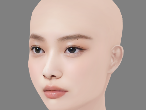 Jennie Blackpink Head - No Hair - Low poly head for game 3D Модель